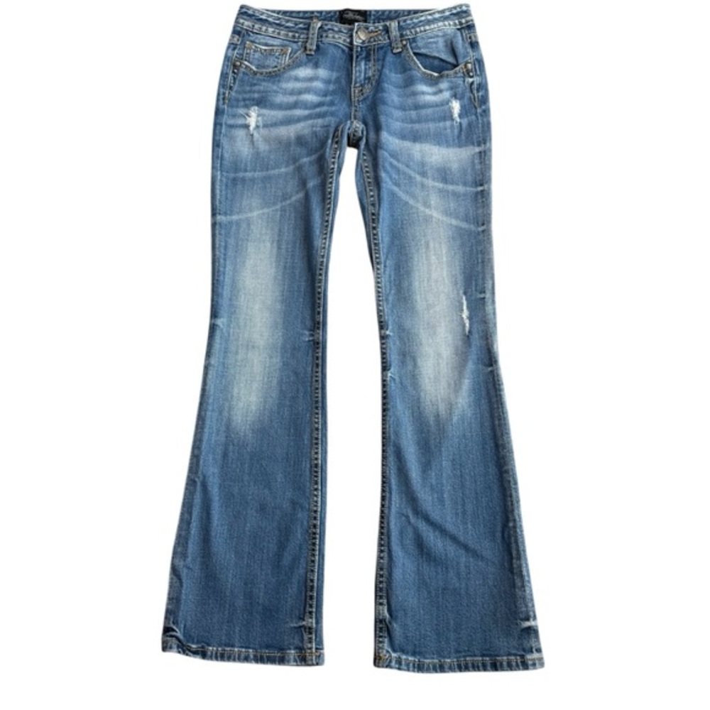 Vintage Rerock Express Size 6 Low Rise Bootcut Flare Jeans Y2K Design Pockets